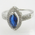 925 Sterling Silver Micro Paved Blue Evil Eye Ring (RSGY5540-R)